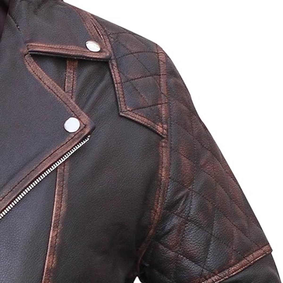 Giacca in pelle da uomo in stile motociclista classico vintage