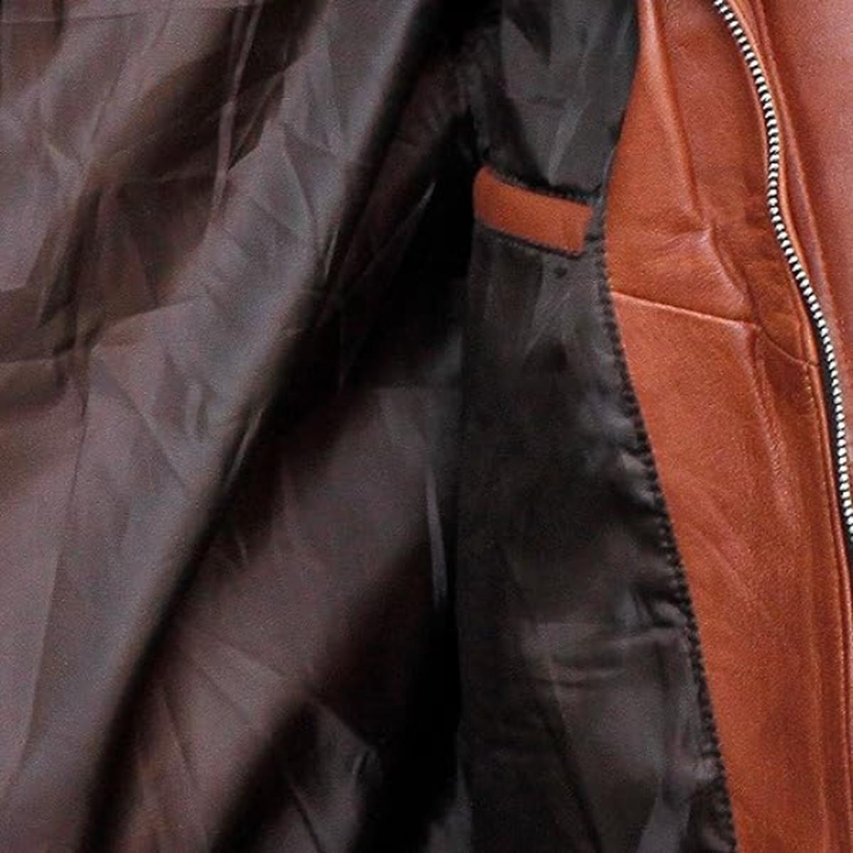 Giacca in pelle marrone da uomo Cafe Racer