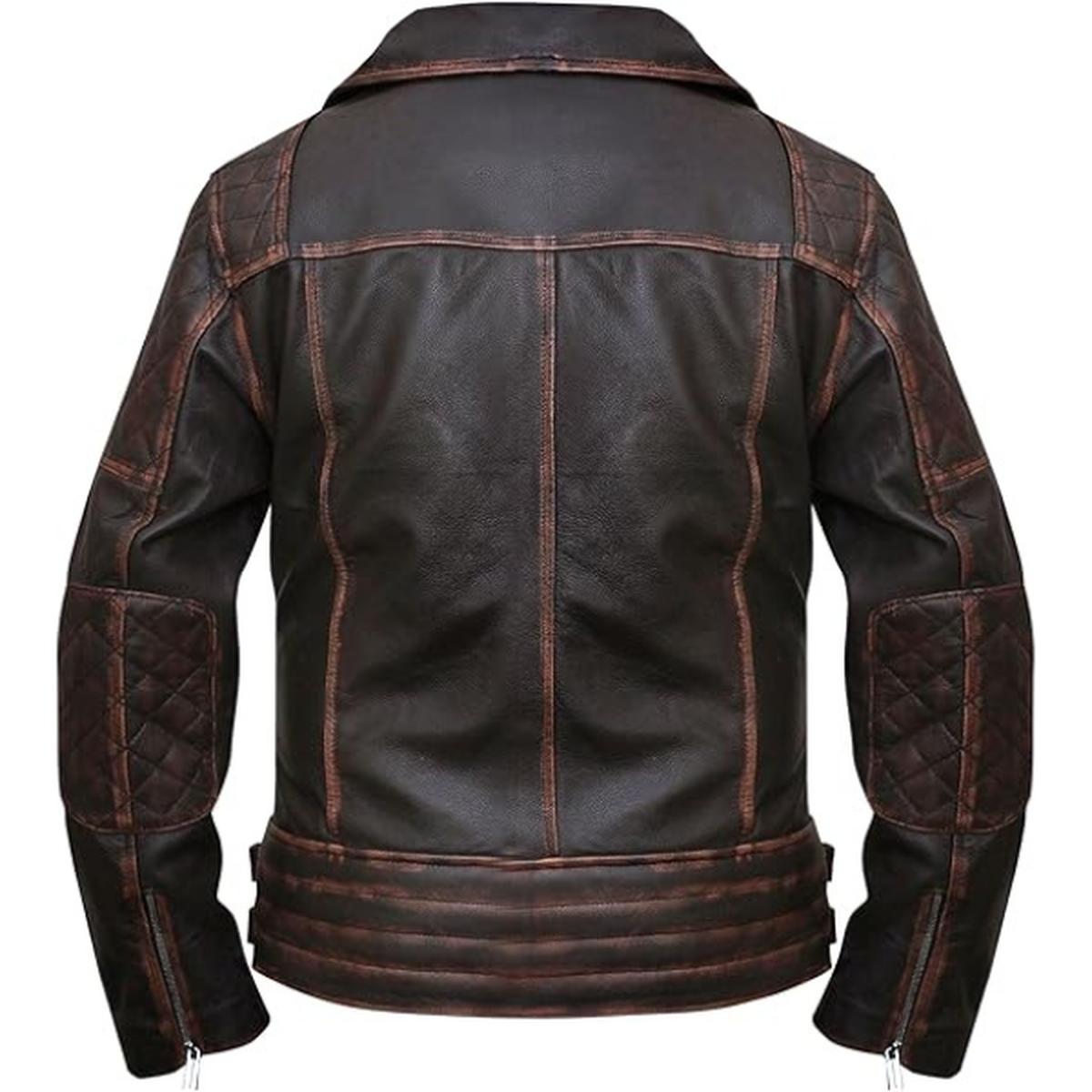 Giacca in pelle da uomo in stile motociclista classico vintage