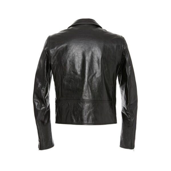 Giacca in pelle nera da motociclista