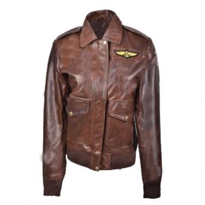 Giacca da aviatore da donna in pelle di pecora