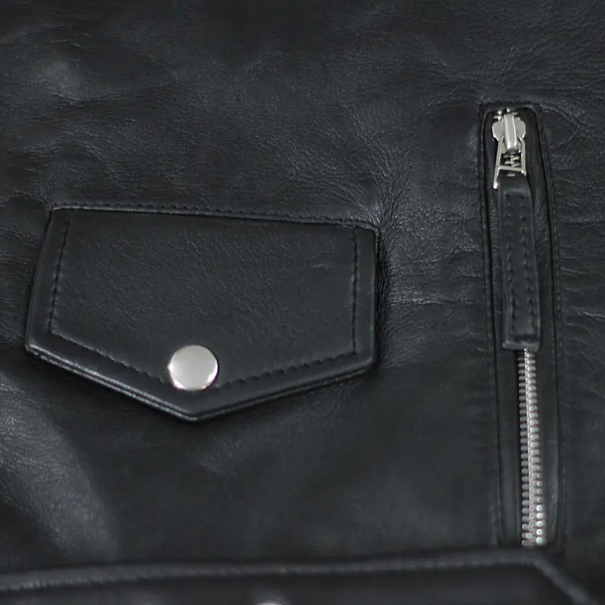 Giacca in pelle da uomo slim fit in stile motociclista