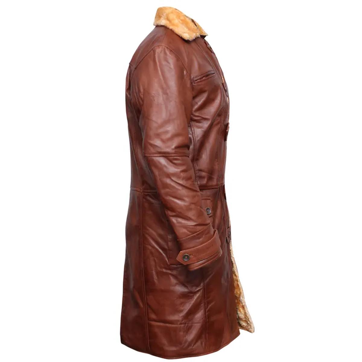 Trench in pelle Bane di Tom Hardy da uomo