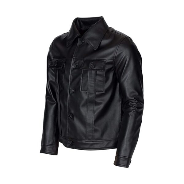 Giacca in vera pelle nera da uomo Elvis Presley