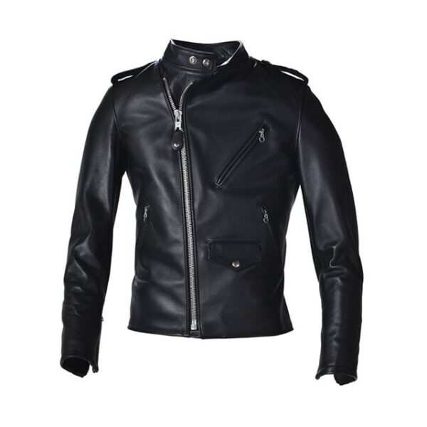 Giacca da motociclista in pelle asimmetrica Hybrid Cafe Racer