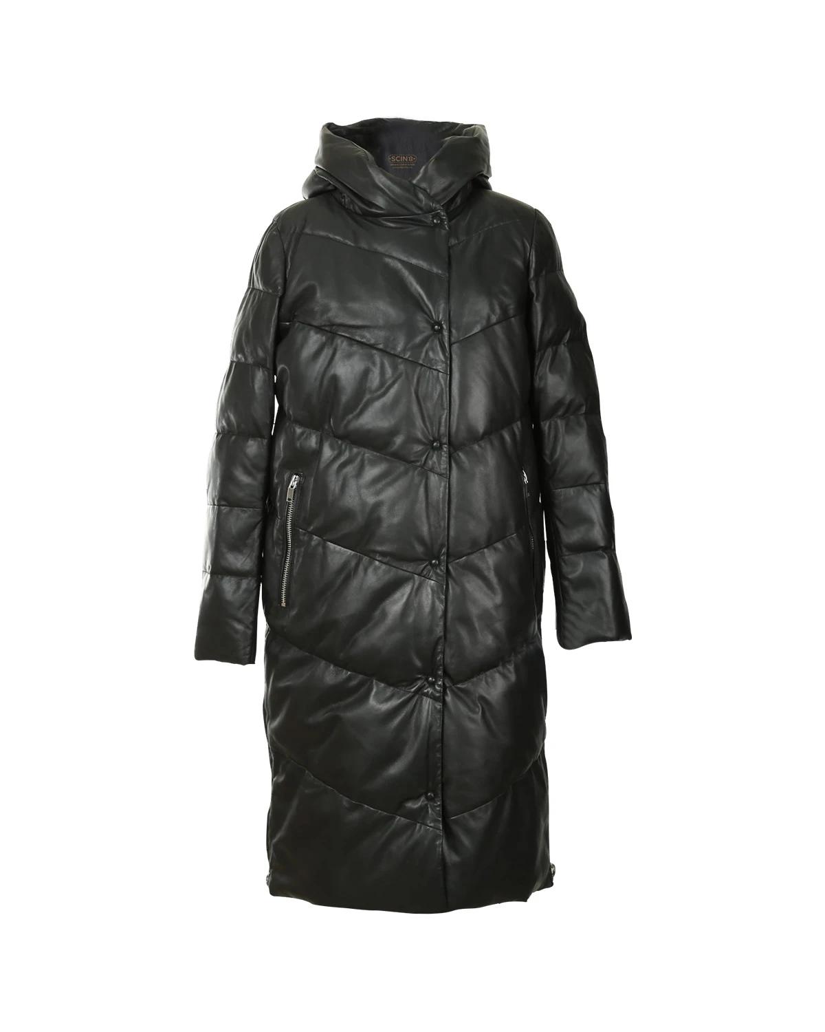 Cappotto lungo in pelle di pecora Kim Puffer da donna