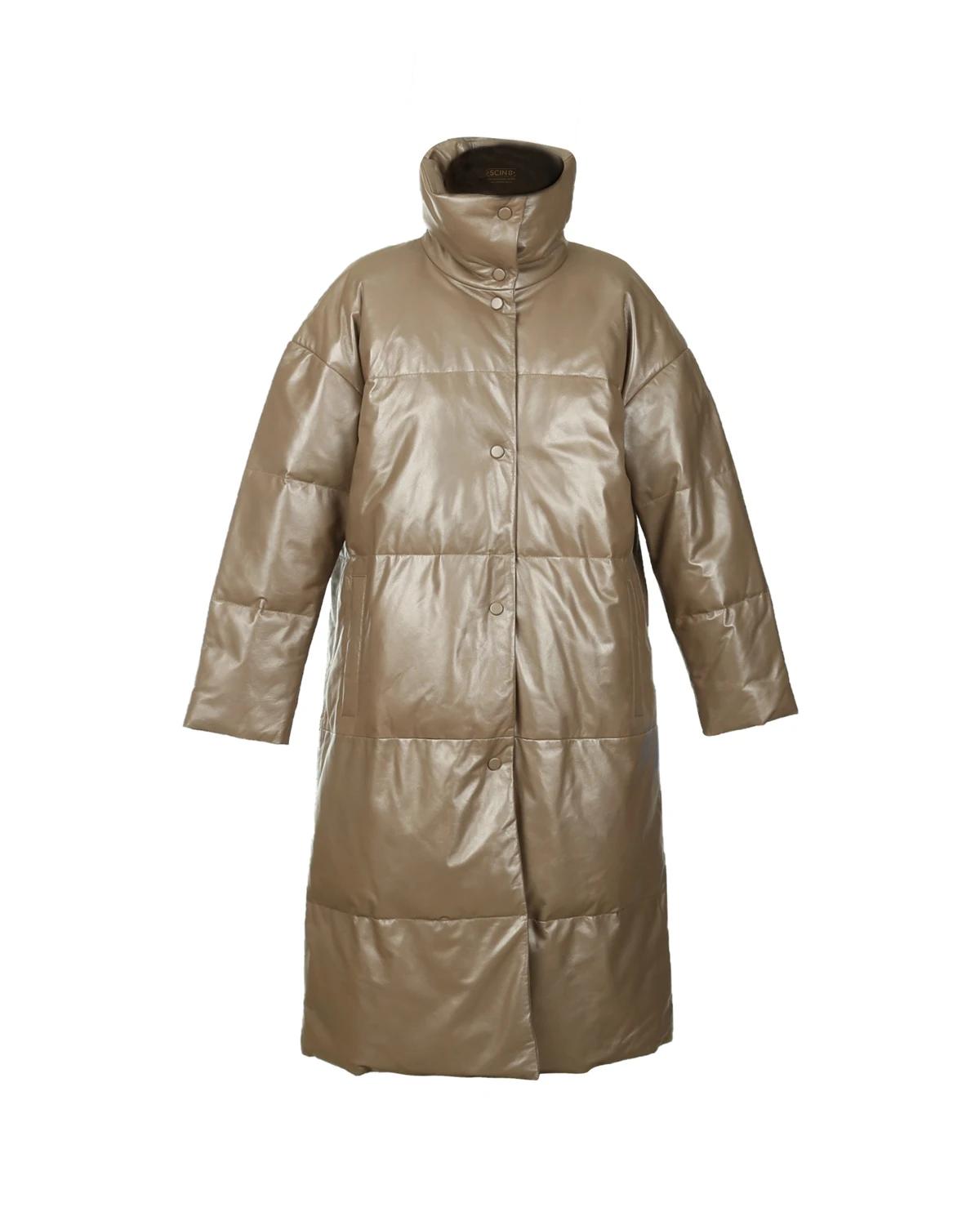 Cappotto lungo imbottito in pelle Mellisa da donna