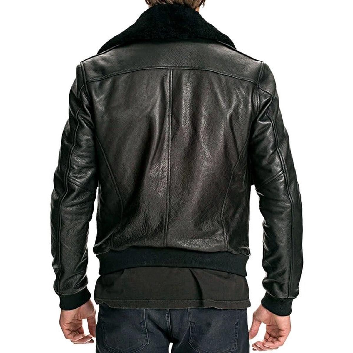 Giubbotto bomber in pelle da uomo dell'aeronautica militare