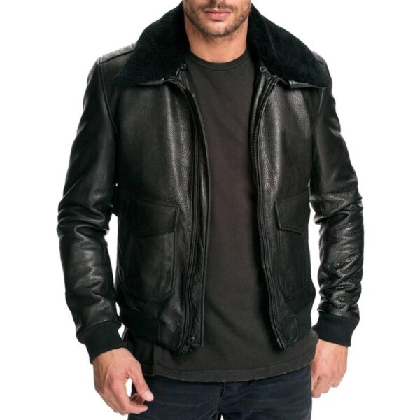 Giubbotto bomber in pelle da uomo dell'aeronautica militare