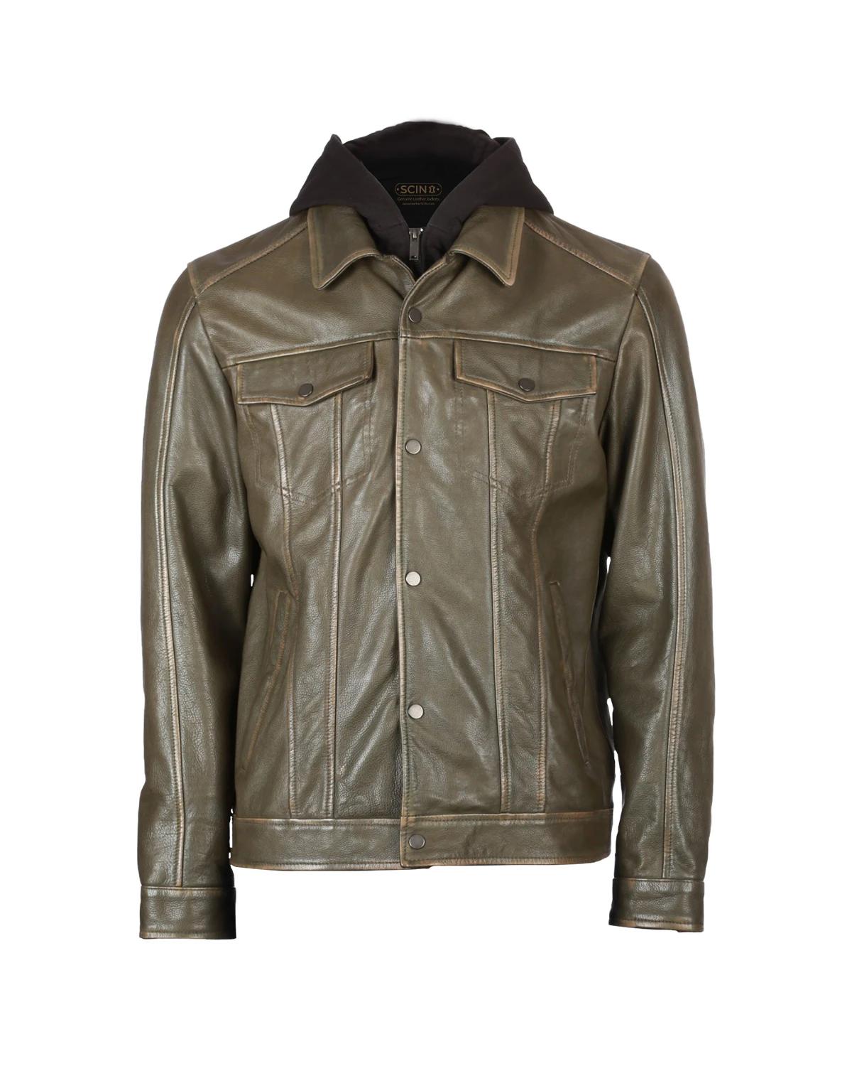 Chaqueta con capucha de piel de oveja Ruboff para hombre
