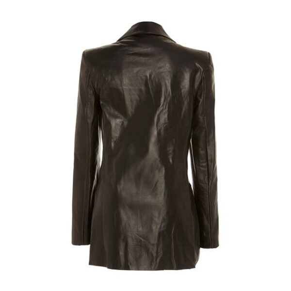 Blazer doppiopetto in pelle di pecora da donna