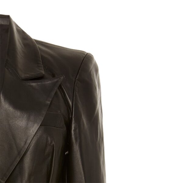 Blazer doppiopetto in pelle di pecora da donna