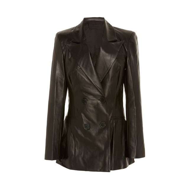Blazer doppiopetto in pelle di pecora da donna
