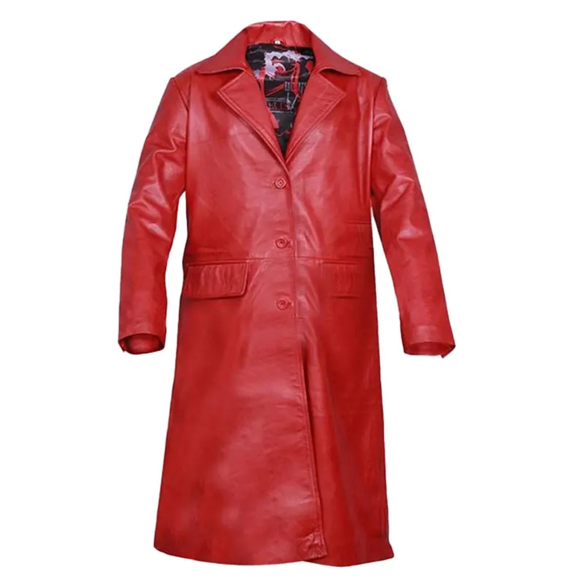 Trench in pelle rossa