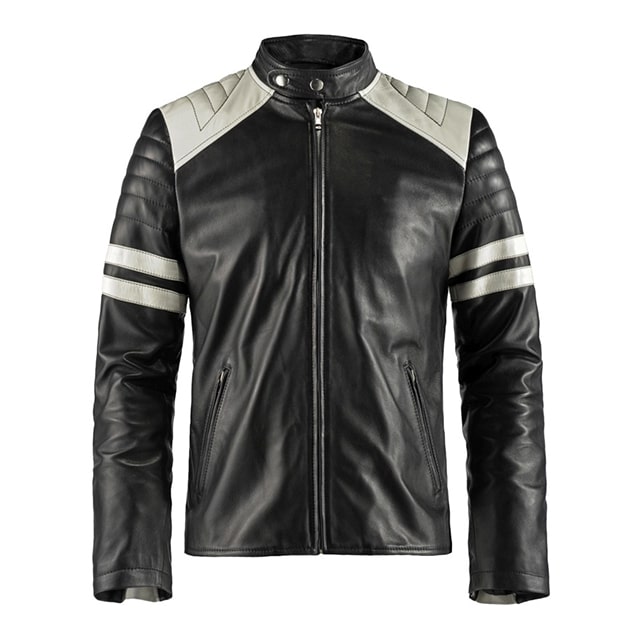 Giacca da motociclista retrò in pelle da uomo Mayhem
