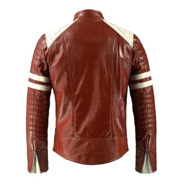 Giacca da motociclista retrò in pelle da uomo Mayhem