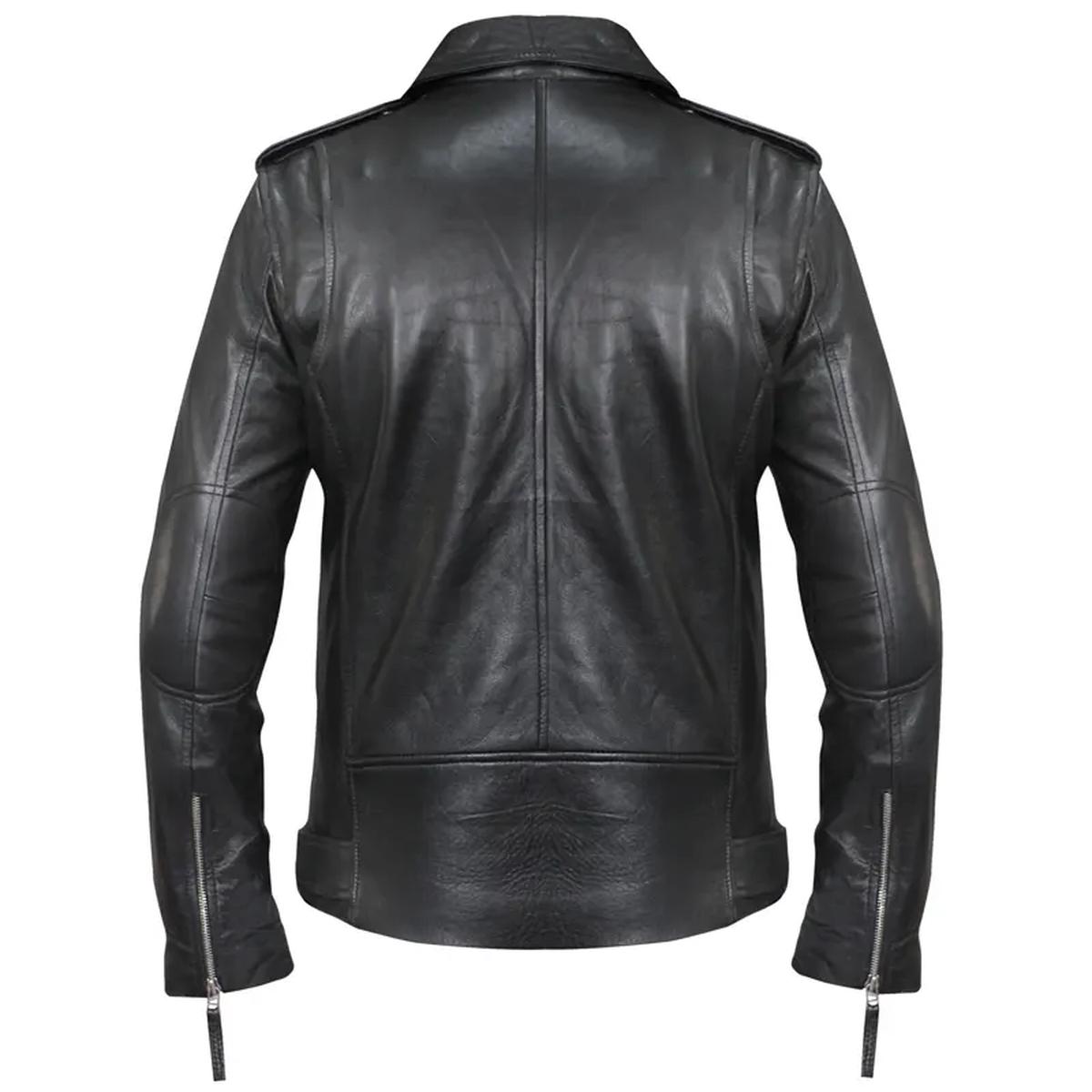 Giacca in pelle da uomo slim fit in stile motociclista