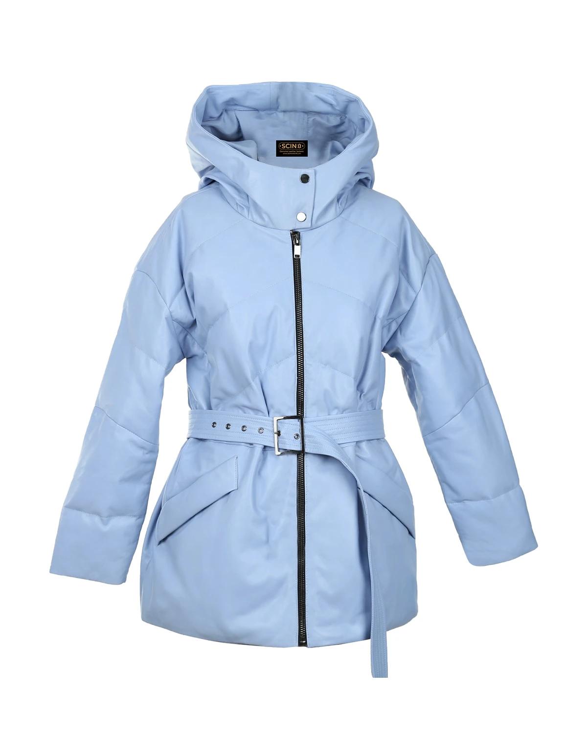Chaqueta de plumas de piel de oveja con cinturón de Sophia Frost