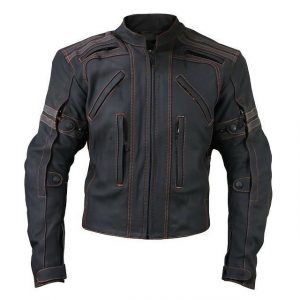 Giacca da motociclista in stile street, giacca in pelle di vacchetta