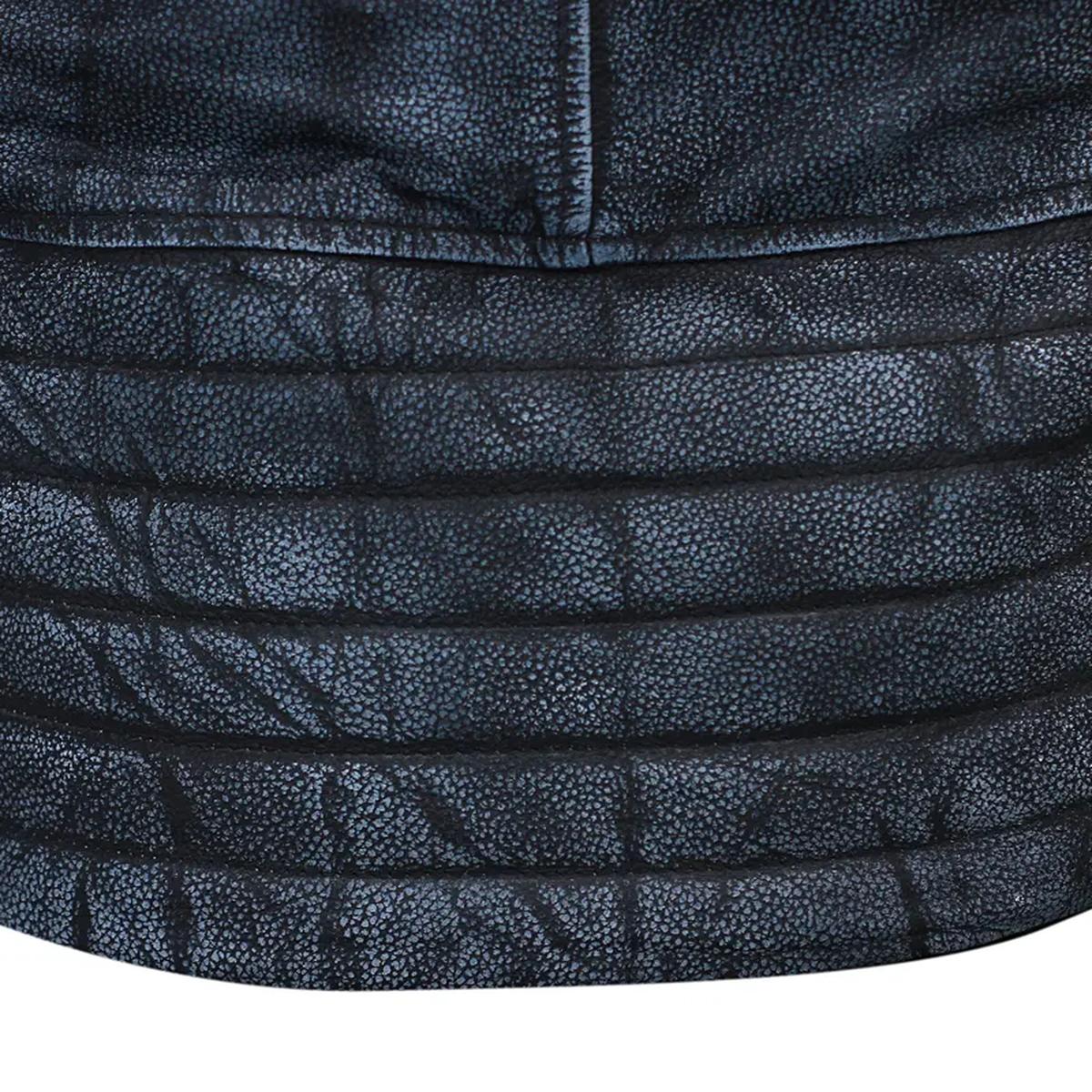 Giacca in pelle di pecora grigia da motociclista vintage per uomo