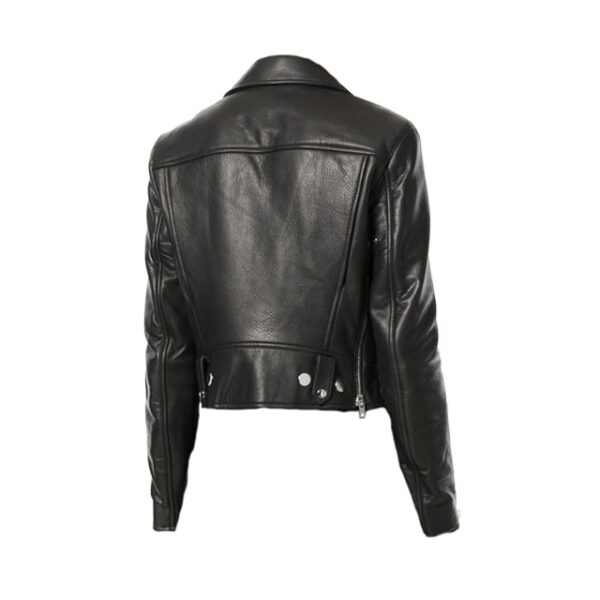 Giacca in pelle nera elegante da donna
