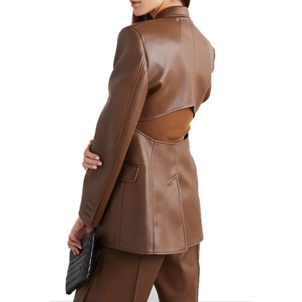 Blazer in pelle di agnello convertibile da donna