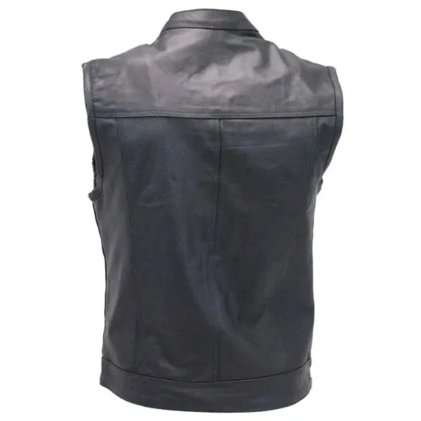 Gilet in pelle nera per uomo