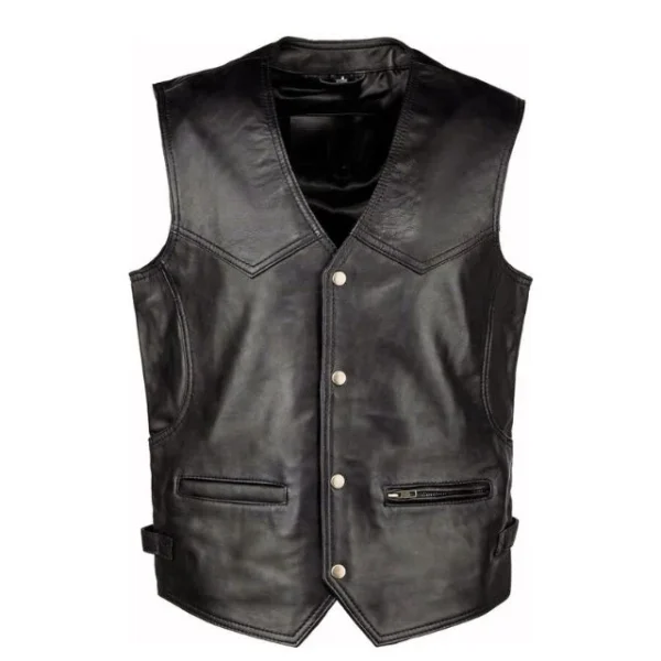 Gilet tradizionale in pelle da uomo