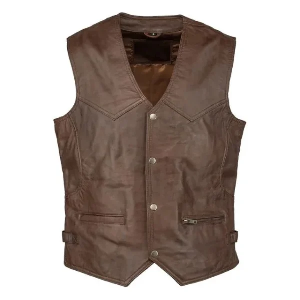 Gilet tradizionale in pelle da uomo