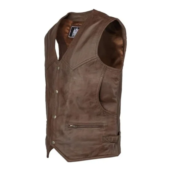 Gilet tradizionale in pelle da uomo