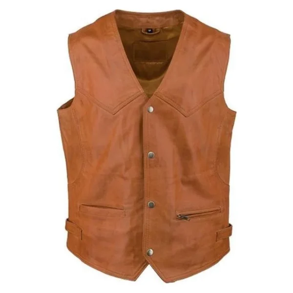 Gilet tradizionale in pelle da uomo