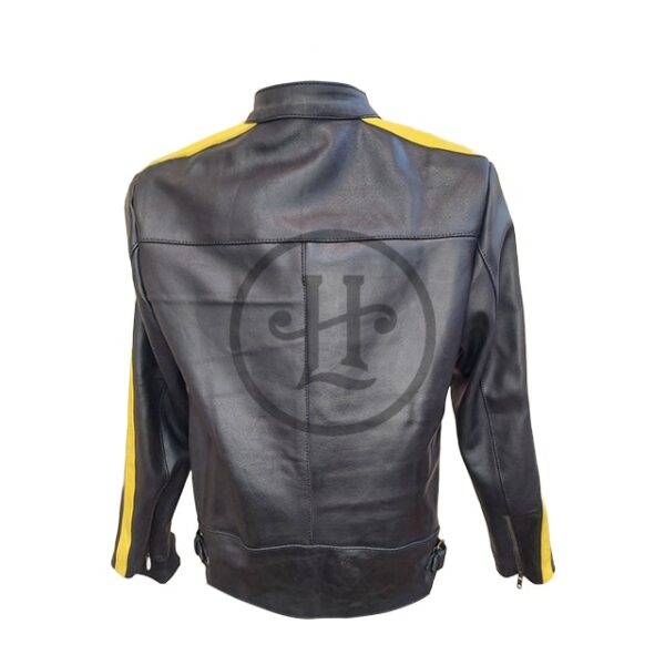 Giacca da motociclista in pelle pieno fiore da uomo
