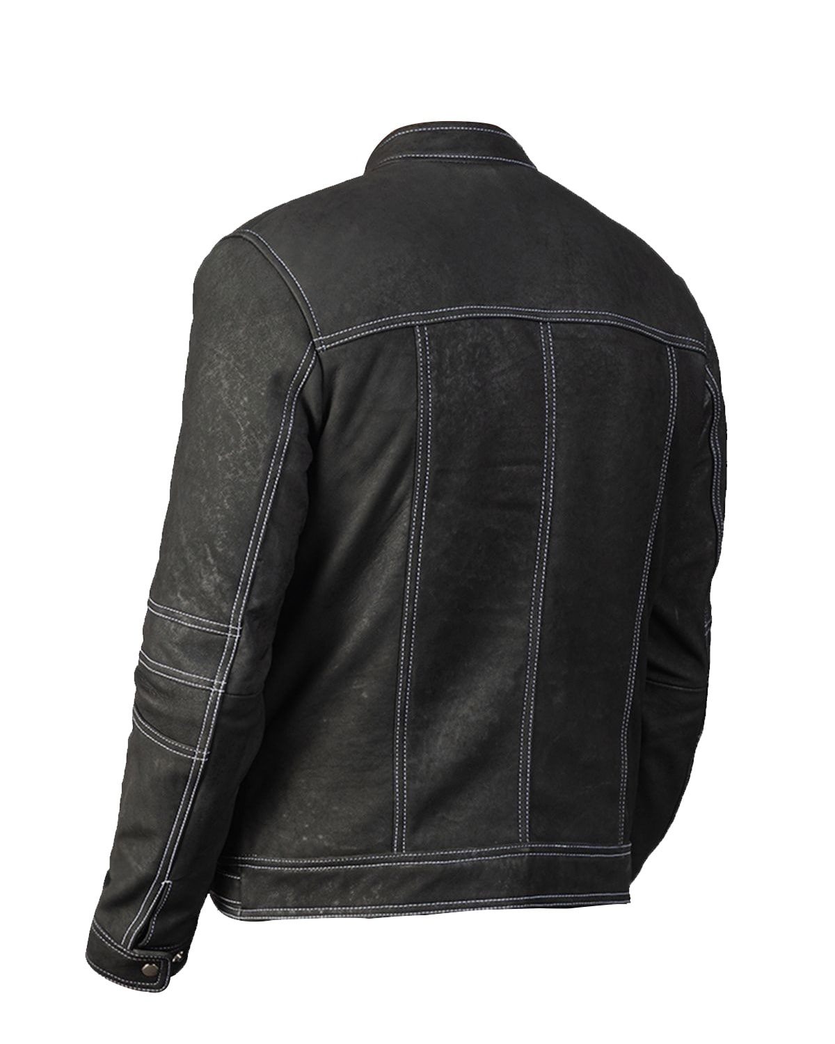 Giacca in pelle da motociclista Dennis Distressed