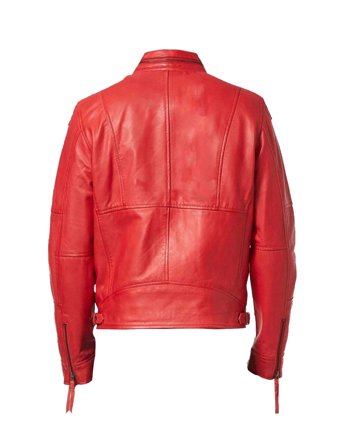 Giacca in pelle da motociclista classica Mike