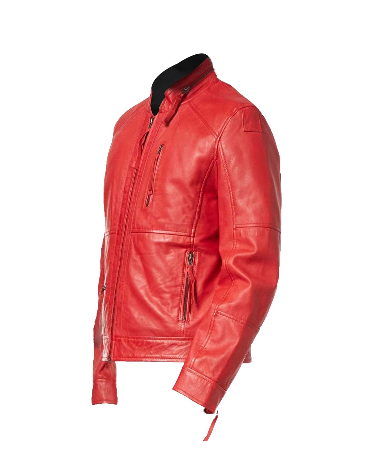 Giacca in pelle da motociclista classica Mike