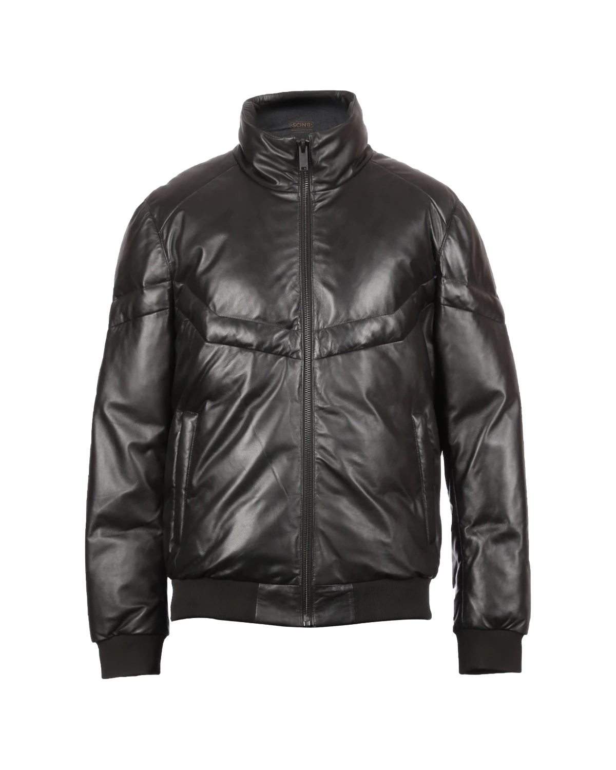 Giubbotto imbottito in pelle Owen Bomber