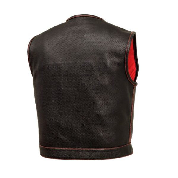 Gilet da motociclista in pelle traforata da uomo