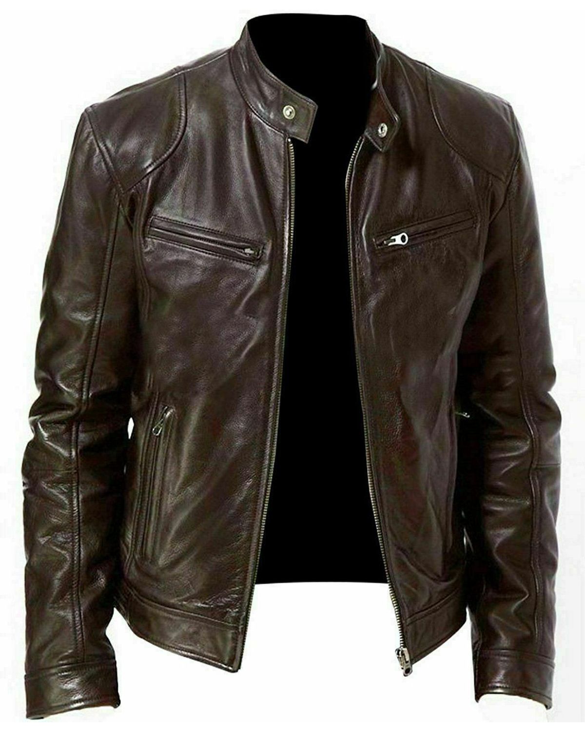 Giacca in pelle da motociclista Roy Sheepskin
