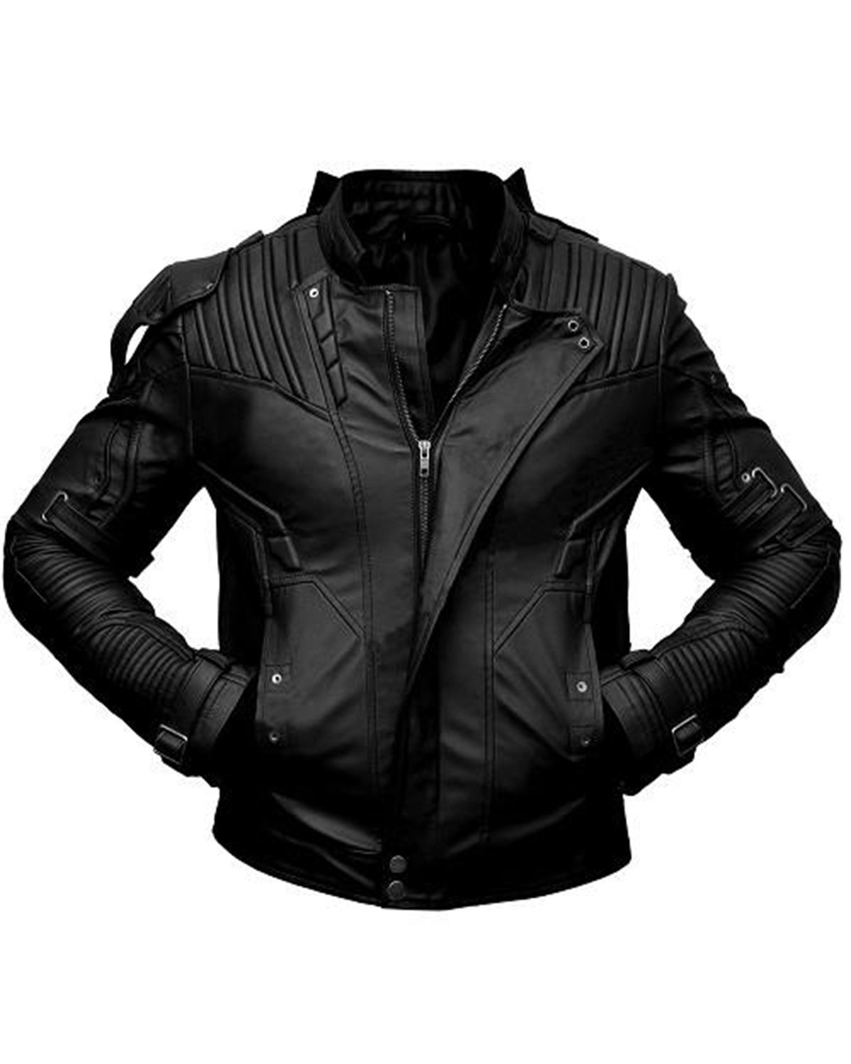 Giacca in pelle da motociclista Asher