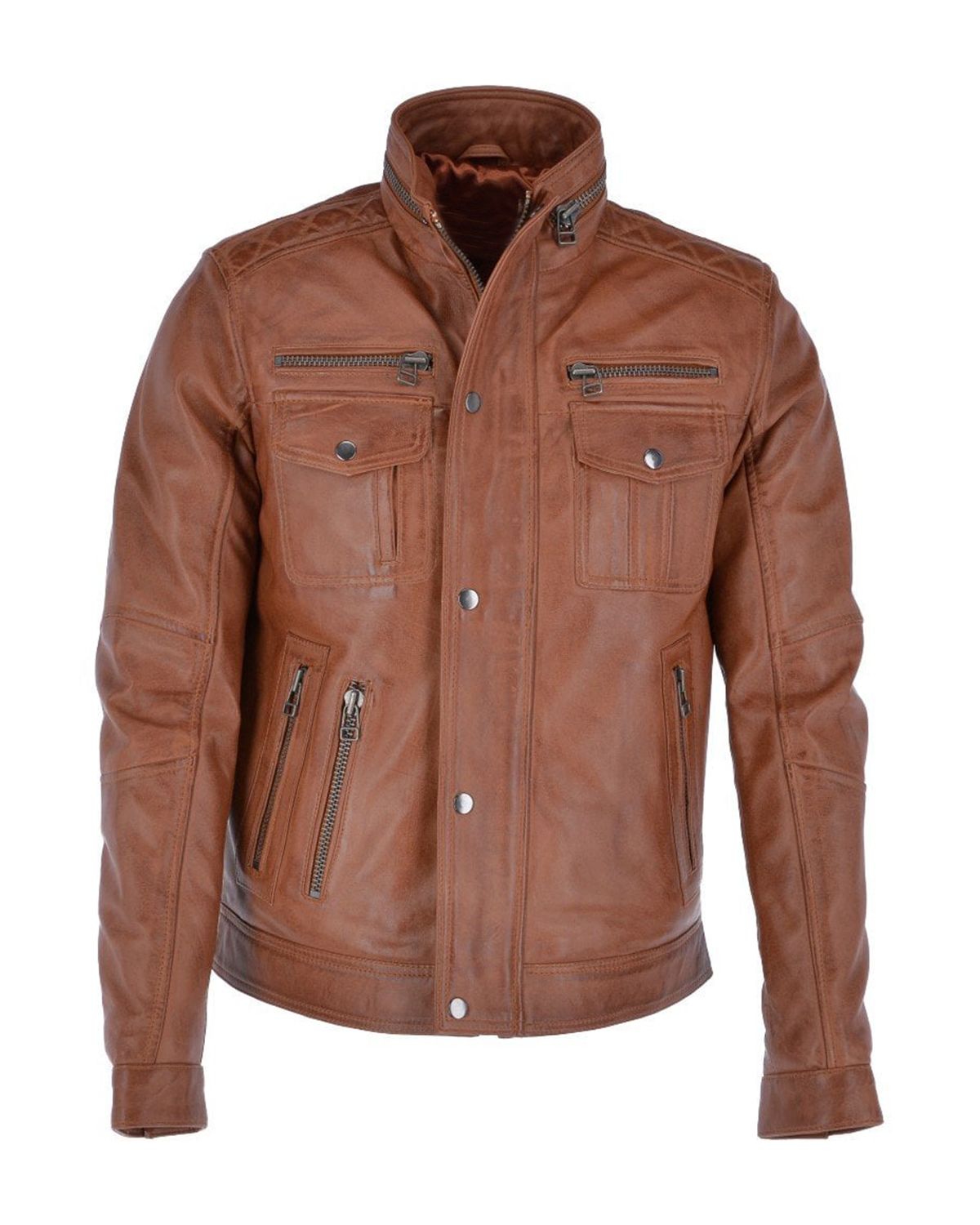 Giacca in pelle da motociclista Zander