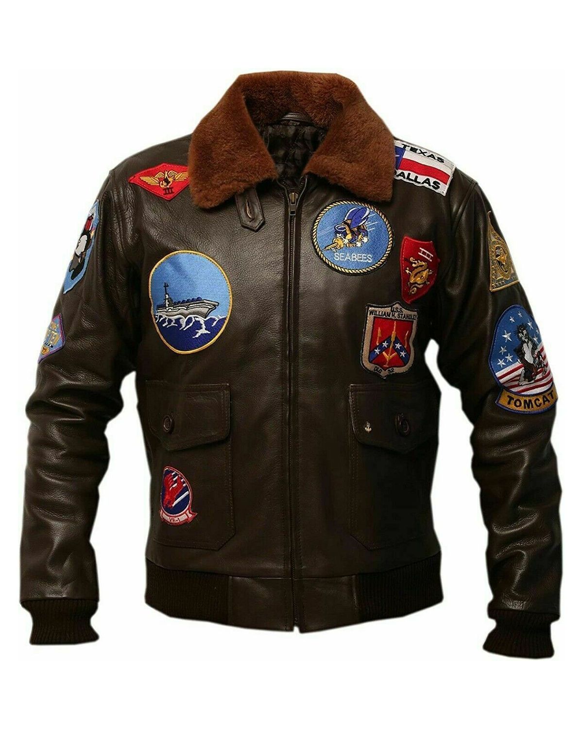 Giacca in pelle di pecora da aviatore Tom Cruise da uomo