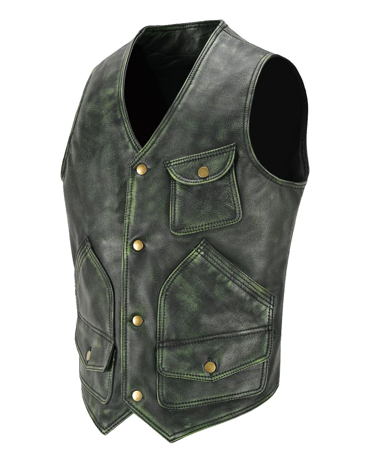 Gilet in pelle invecchiata Lester
