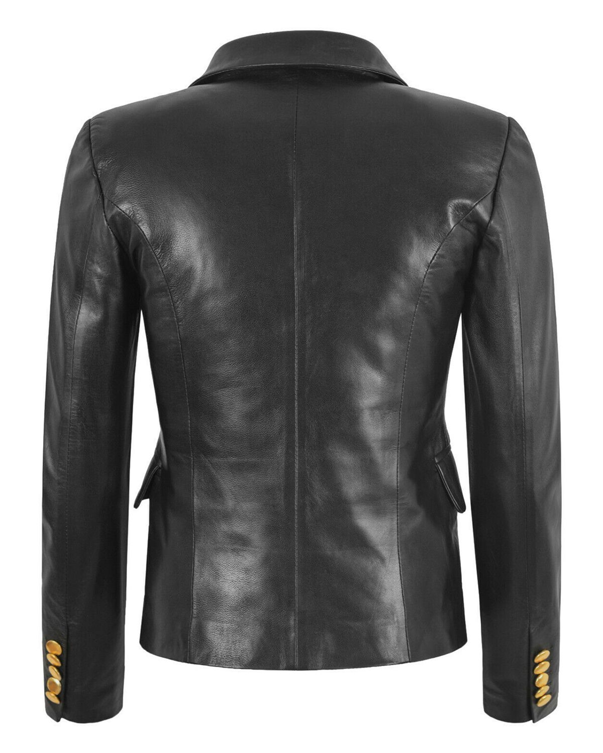 Giacca in vera pelle da donna in stile blazer classico