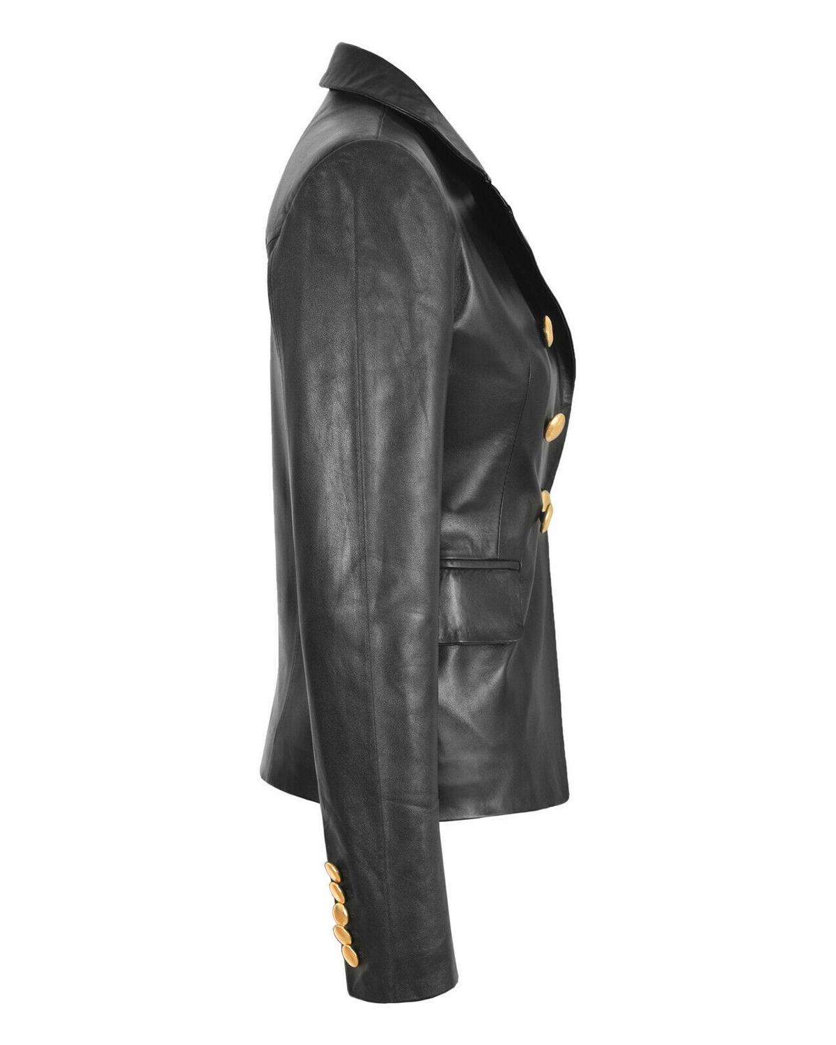 Giacca in vera pelle da donna in stile blazer classico