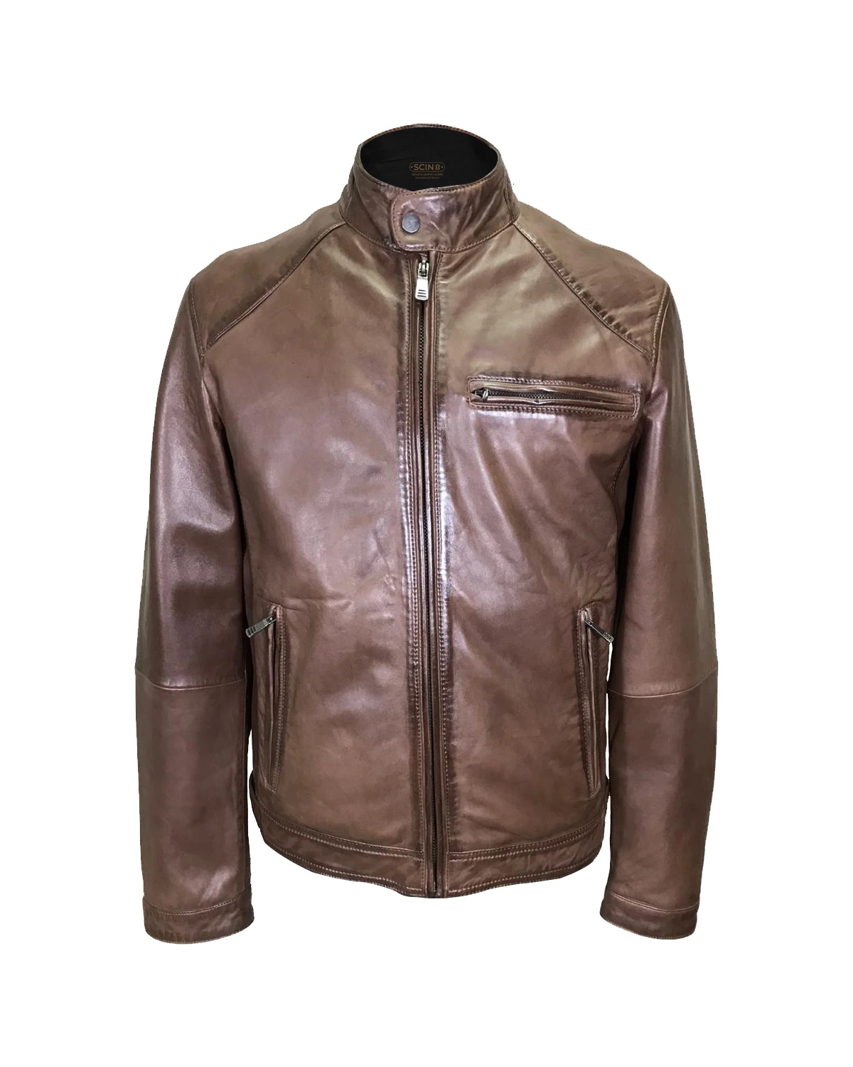 Giacca in pelle da motociclista Skylar