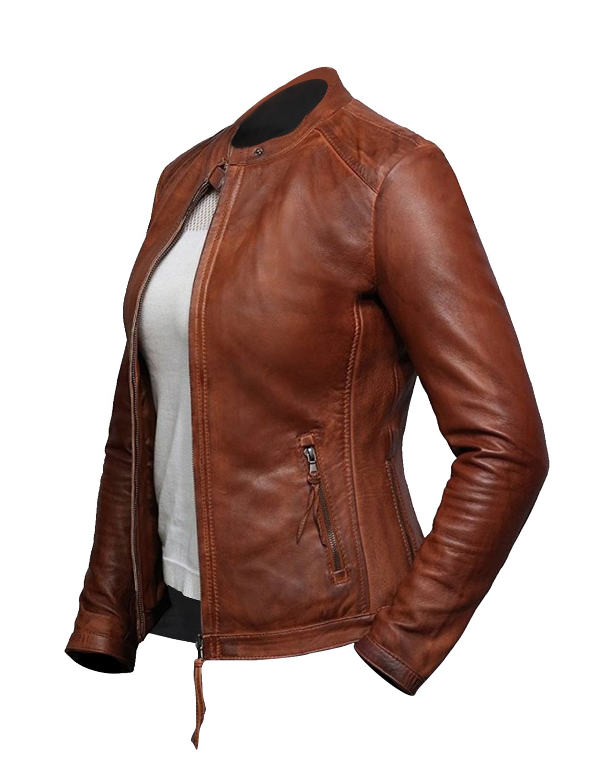 Giacca in pelle da motociclista Ayla