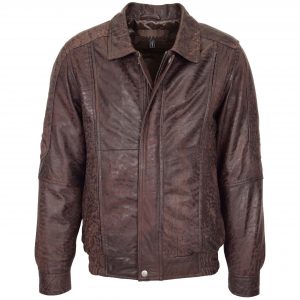 BUNERI Bomber Cuero Nubuck Jim Marrón Clásico