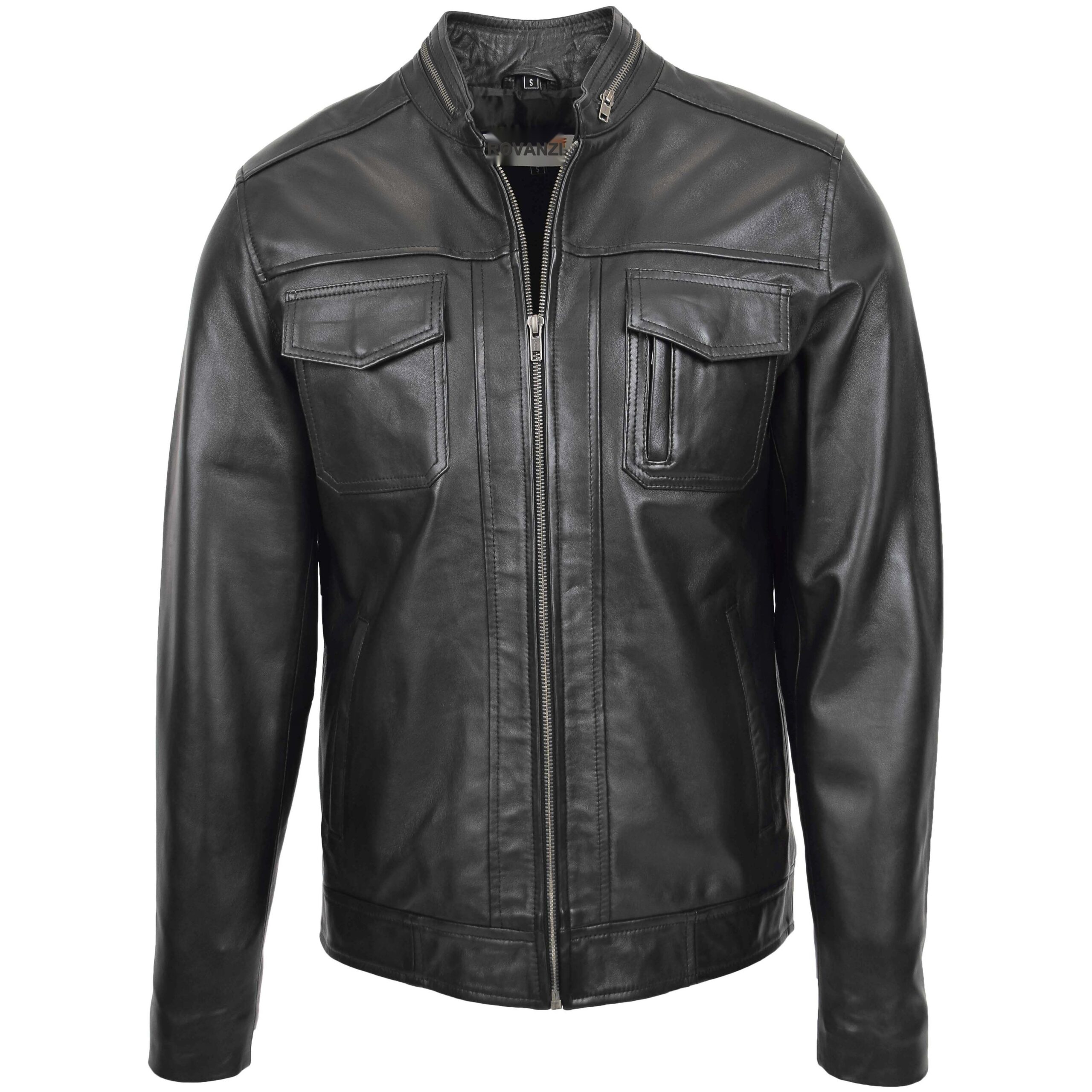 BUNERI Biker Casual Jaime Cuero Negro