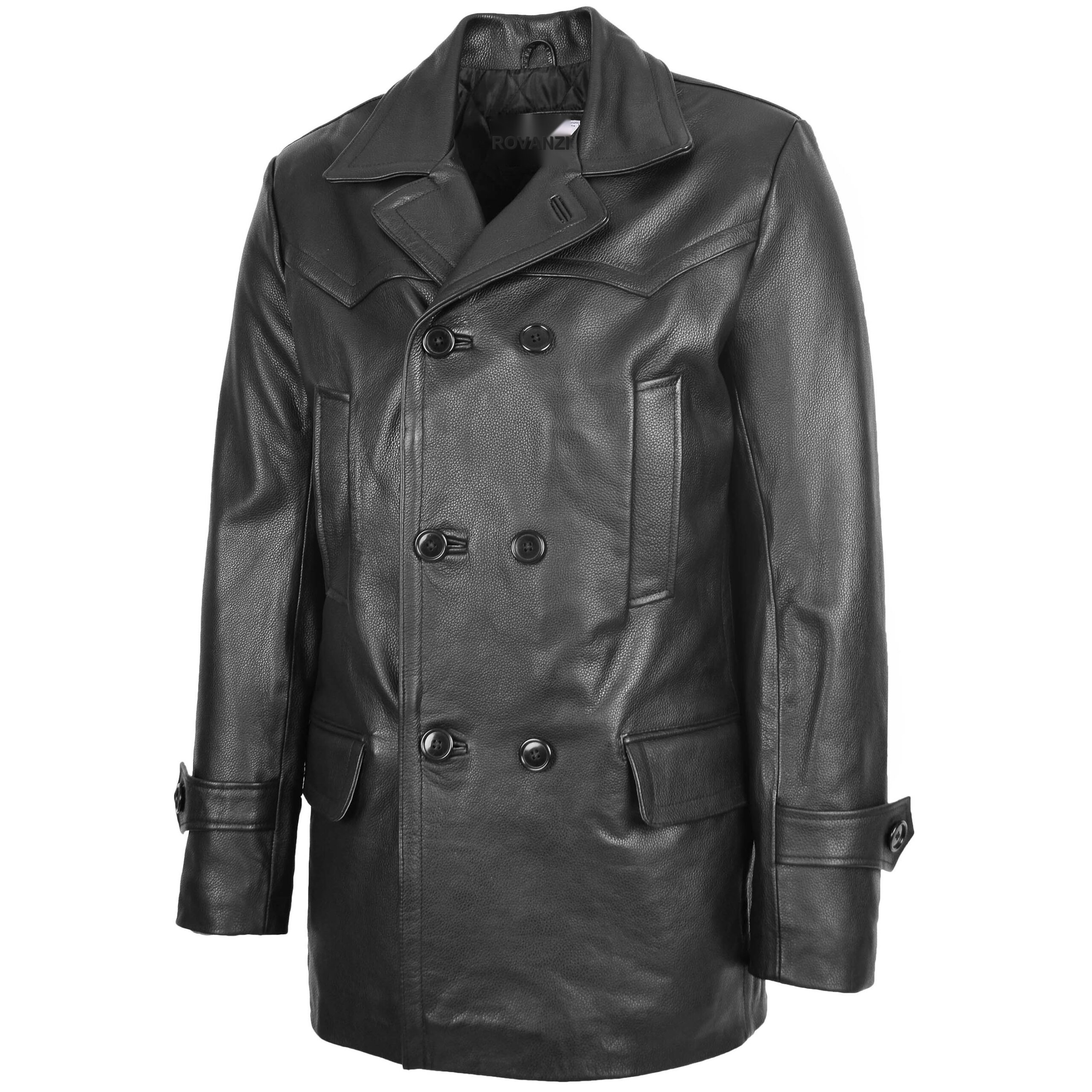 BUNERI de Cuero Salcombe Negro de Doble Botonadura - Imagen 4