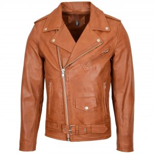 BUNERI Biker Cuero Johnny Tan Estilo Brando